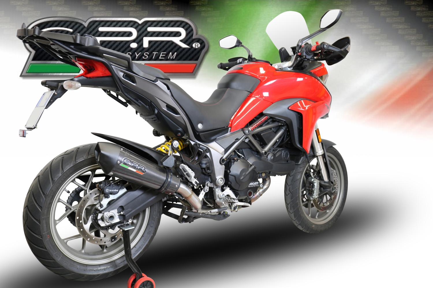 GPR exhaust compatible with  Ducati Multistrada 950 2017-2020, New Grand Prix Evo Poppy, Mid-Full system exhaust including removeble db killer and catalyst, EPA-compliant 