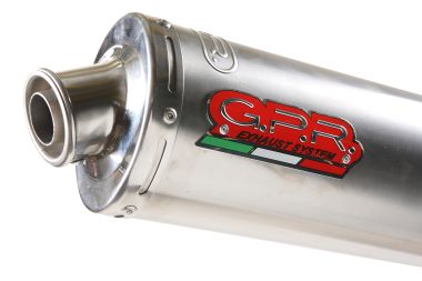 Exhaust compatible with Hyosung Comet 250 GT - R 2001-2014, Inox Tondo, Homologated legal bolt-on silencer including removable db killer