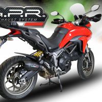 Esapament GPR compatibil cu Ducati Multistrada 950 2017 Evacuare slip-on omologata, inclusiv db killer detașabil și cot de legătură,New Grand Prix Evo Black Titanium