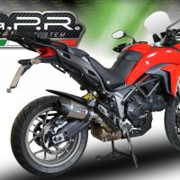 Esapament GPR compatibil cu Ducati Multistrada 950 2017 Evacuare slip-on omologata, inclusiv db killer detașabil și cot de legătură,New Grand Prix Evo Titanium