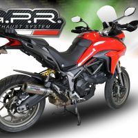 Esapament GPR compatibil cu Ducati Multistrada 950 2017 Evacuare slip-on omologata, inclusiv db killer detașabil și cot de legătură,M3 Titanium Natural