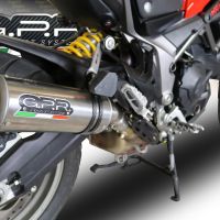 Esapament GPR compatibil cu Ducati Multistrada 950 2017 Evacuare slip-on omologata, inclusiv db killer detașabil și cot de legătură,M3 Titanium Natural