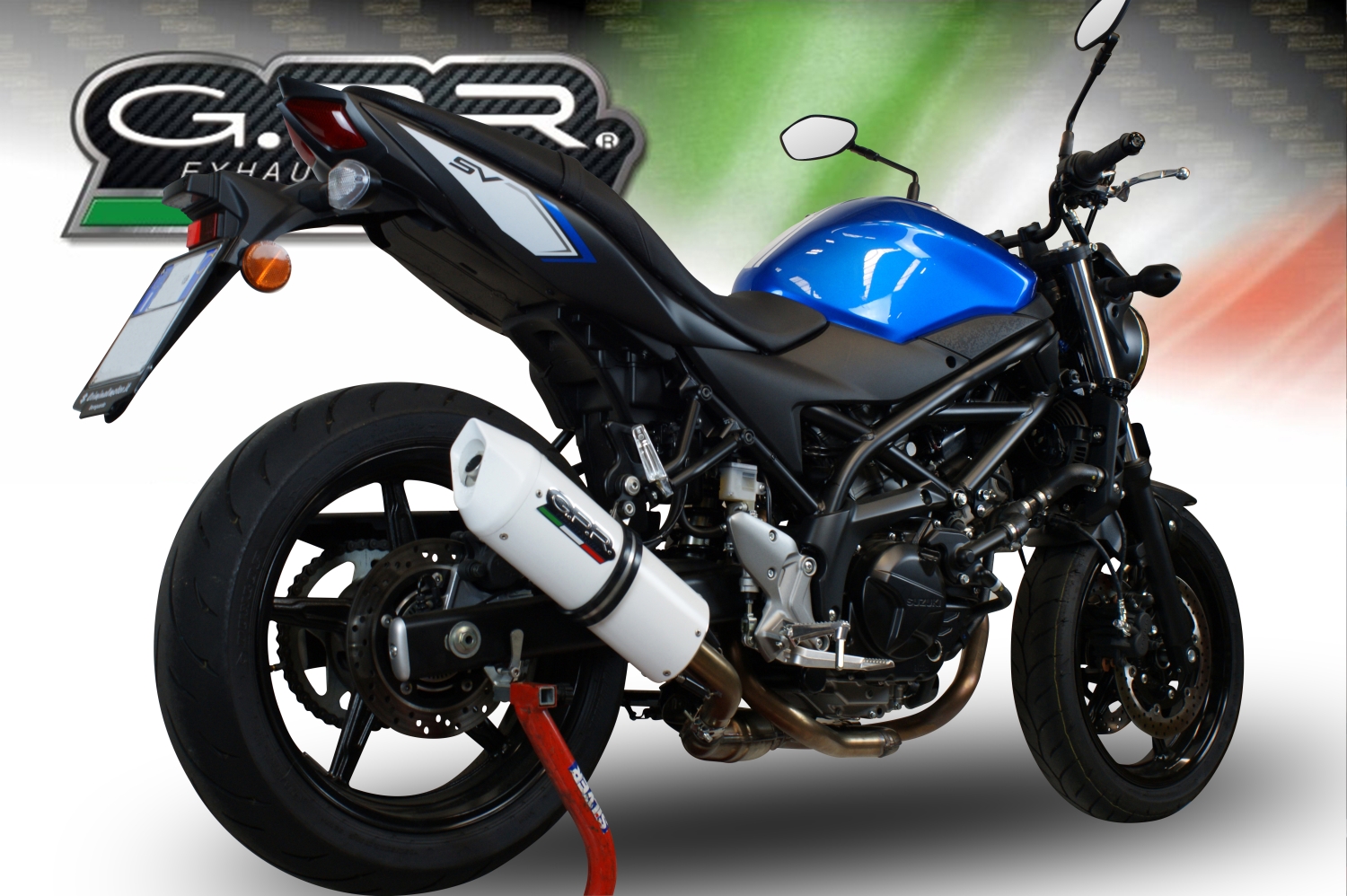 Exhaust compatible with Suzuki Sv 650 A 2021-2025, Albus Evo4, Homologated legal slip-on exhaust including removable db killer and link pipe