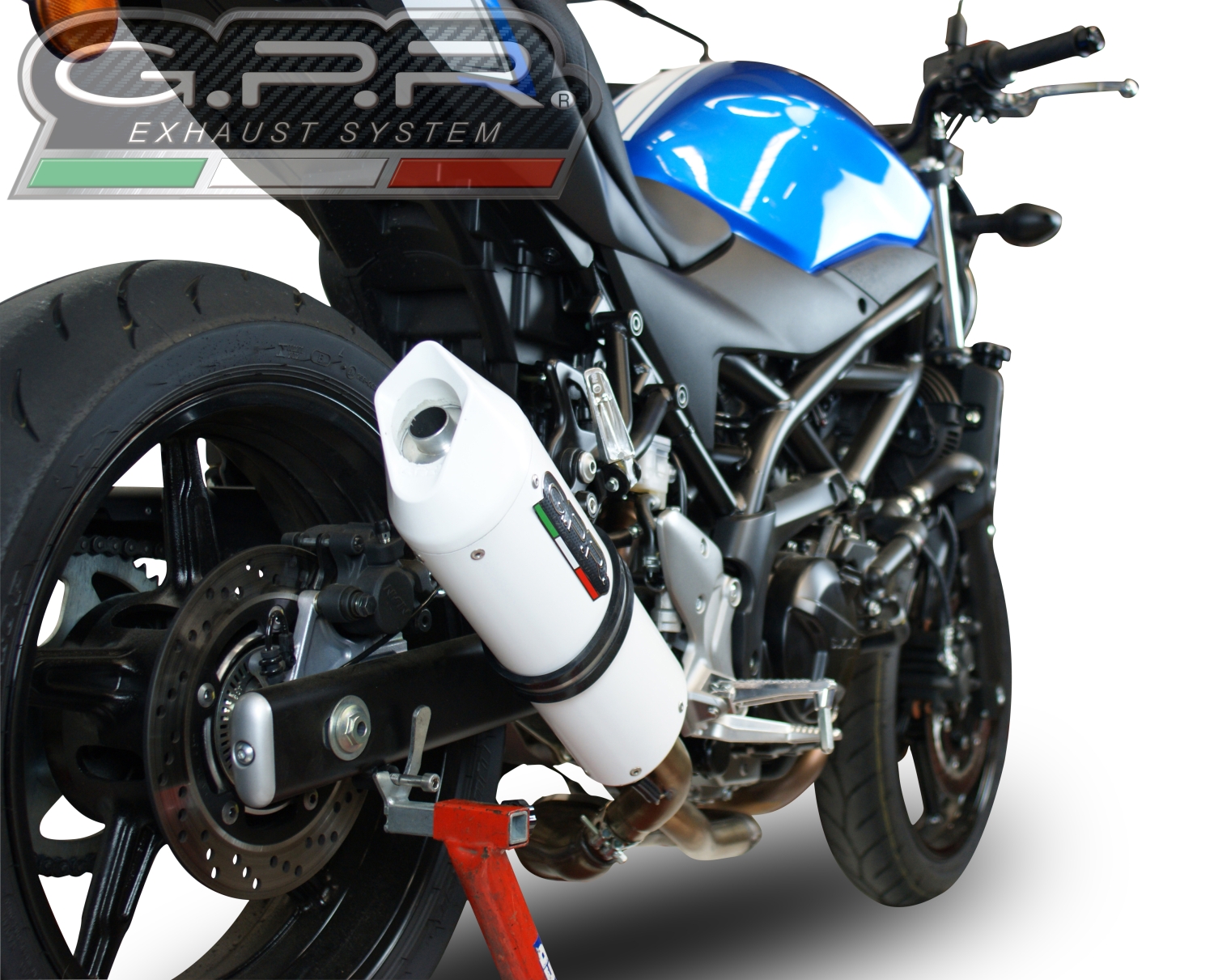 Exhaust compatible with Suzuki Sv 650 A 2021-2025, Albus Evo4, Homologated legal slip-on exhaust including removable db killer and link pipe