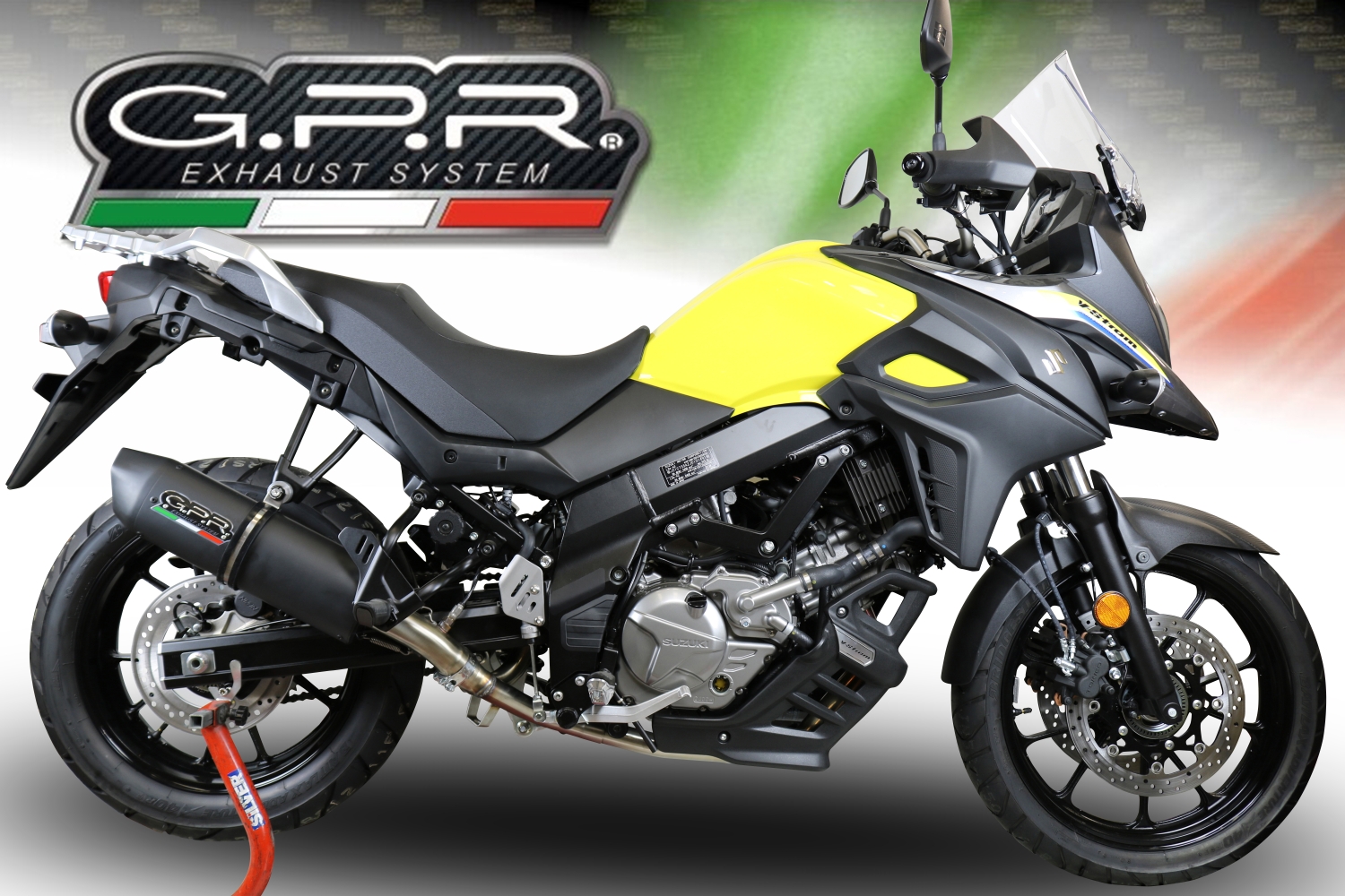 Exhaust compatible with Suzuki V-Strom 650 2021-2025, Furore Evo4 Nero, Homologated legal Mid-full system exhaust, including removable db killer and catalyst