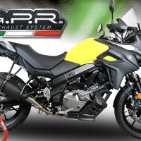 Exhaust compatible with Suzuki V-Strom 650 2021-2025, Furore Evo4 Nero, Homologated legal Mid-full system exhaust, including removable db killer and catalyst