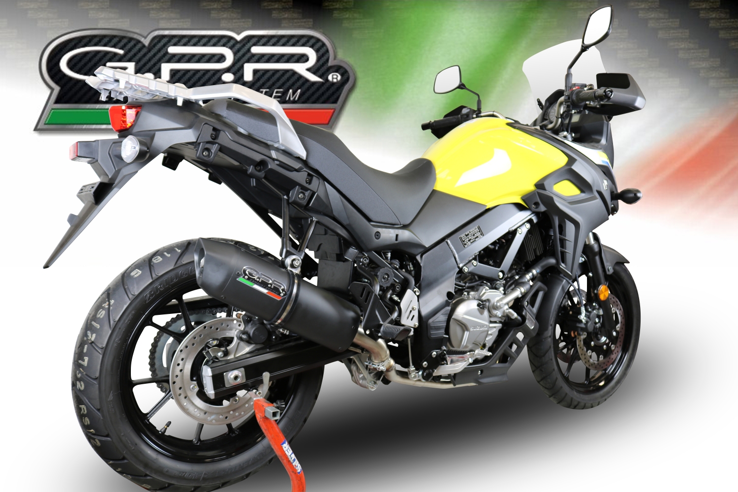 Exhaust compatible with Suzuki V-Strom 650 2021-2025, Furore Evo4 Nero, Homologated legal Mid-full system exhaust, including removable db killer and catalyst