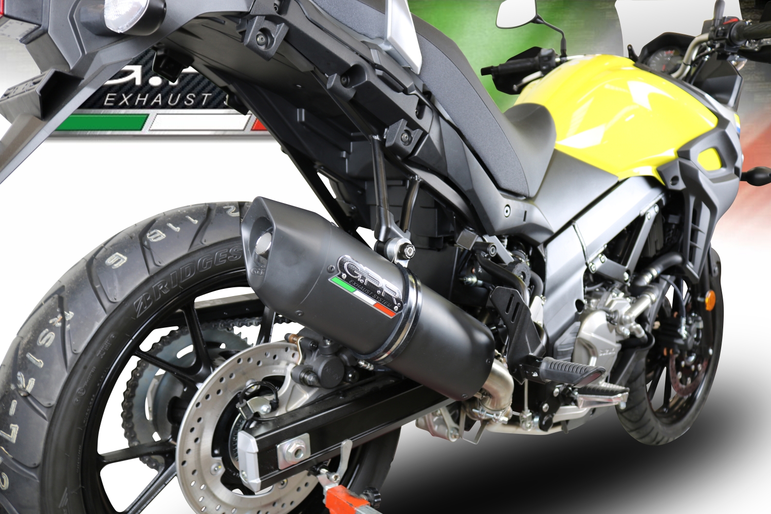 Exhaust compatible with Suzuki V-Strom 650 2021-2025, Furore Evo4 Nero, Homologated legal Mid-full system exhaust, including removable db killer and catalyst