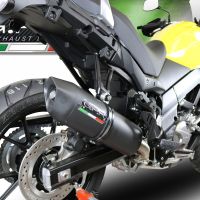Exhaust compatible with Suzuki V-Strom 650 2021-2025, Furore Evo4 Nero, Homologated legal Mid-full system exhaust, including removable db killer and catalyst