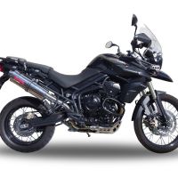 Esapament GPR compatibil cu Triumph Tiger 800 - Xr - Xc - Xrx - Xcx - Xrt - Xca 2017 Evacuare slip-on omologata, inclusiv db killer detașabil și cot de legătură,Trioval