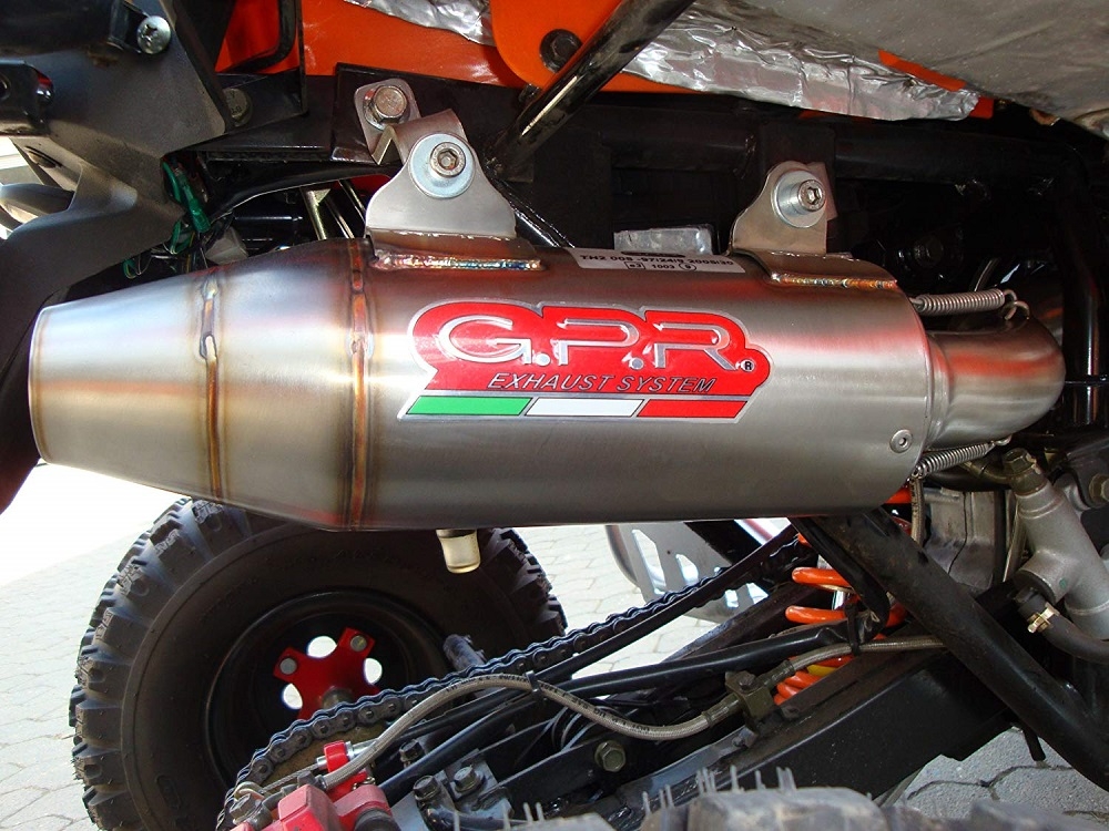 Esapament GPR compatibil cu Adly 500 Hurricane S 2005 Evacuare slip-on omologata, inclusiv db killer detașabil și cot de legătură,Deeptone Atv