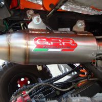 Esapament GPR compatibil cu Adly 500 Hurricane S 2005 Evacuare slip-on omologata, inclusiv db killer detașabil și cot de legătură,Deeptone Atv