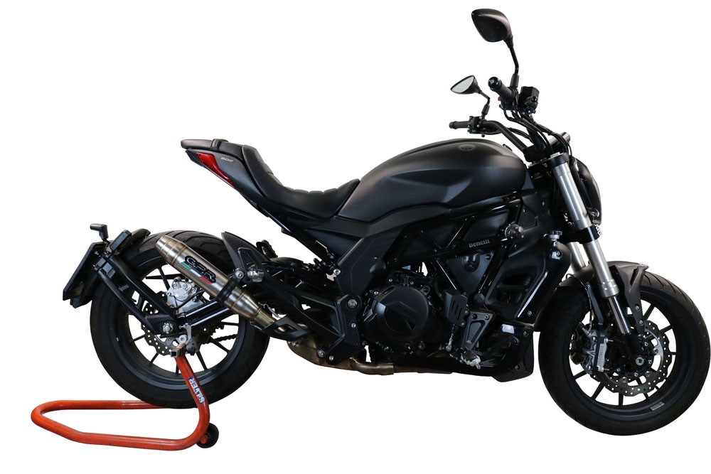 Esapament GPR compatibil cu Benelli 502 C 2019 Evacuare slip-on omologata, inclusiv db killer detașabil și cot de legătură,Deeptone Inox