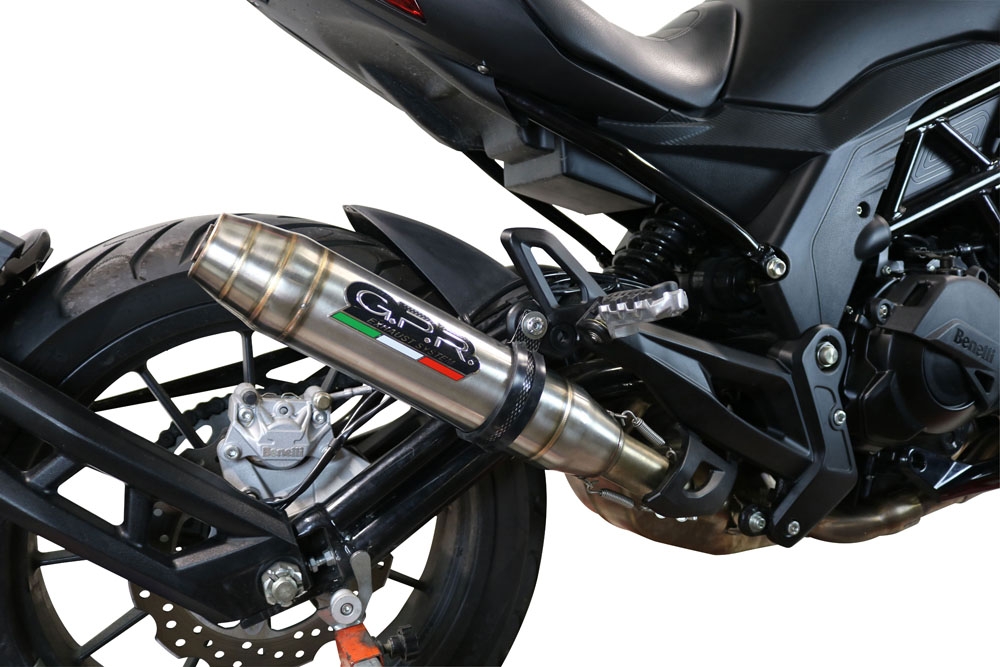Esapament GPR compatibil cu Benelli 502 C 2019 Evacuare slip-on omologata, inclusiv db killer detașabil și cot de legătură,Deeptone Inox