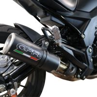 Exhaust compatible with Benelli 502 C 2019-2020, M3 Black Titanium, Homologated legal slip-on exhaust including removable db killer and link pipe