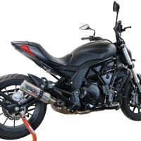 Esapament GPR compatibil cu Benelli 502 C 2021 Evacuare slip-on omologata, inclusiv db killer detașabil și cot de legătură,M3 Inox 