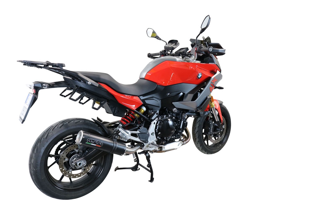 Esapament GPR compatibil cu Bmw F 900 XR-R 2020 Evacuare slip-on omologata, inclusiv db killer detașabil și cot de legătură,M3 Black Titanium