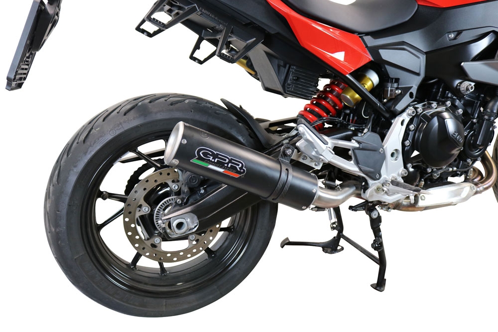 Esapament GPR compatibil cu Bmw F 900 XR-R 2020 Evacuare slip-on omologata, inclusiv db killer detașabil și cot de legătură,M3 Black Titanium