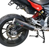 Esapament GPR compatibil cu Bmw F 900 XR-R 2020 Evacuare slip-on omologata, inclusiv db killer detașabil și cot de legătură,M3 Black Titanium