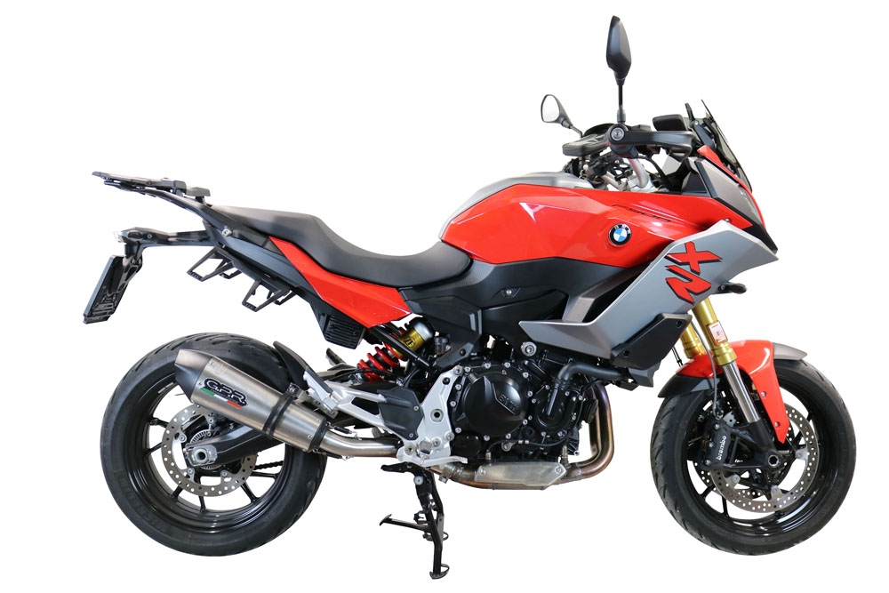 Esapament GPR compatibil cu Bmw F 900 XR-R 2020 Evacuare slip-on omologata, inclusiv db killer detașabil și cot de legătură,New Grand Prix Evo Titanium