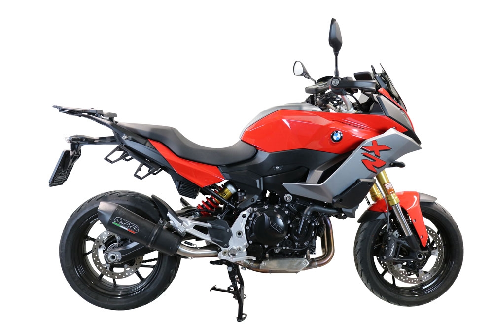 Esapament GPR compatibil cu Bmw F 900 XR-R 2020 Evacuare slip-on omologata, inclusiv db killer detașabil și cot de legătură,New Grand Prix Evo Black Titanium