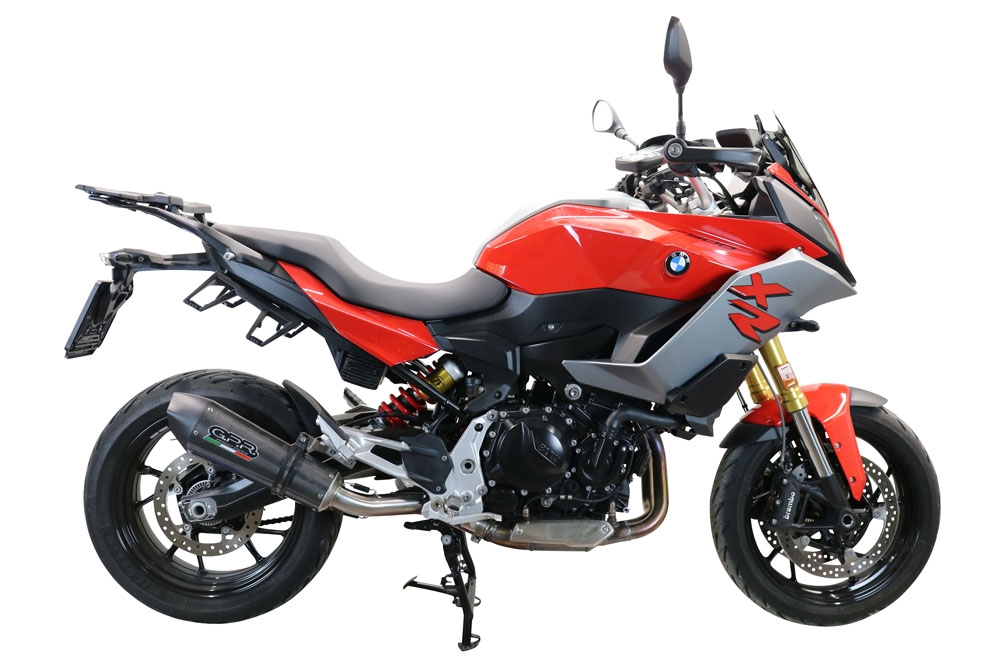 Esapament GPR compatibil cu Bmw F 900 XR-R 2020 Evacuare slip-on omologata, inclusiv db killer detașabil și cot de legătură,New Grand Prix Evo Poppy
