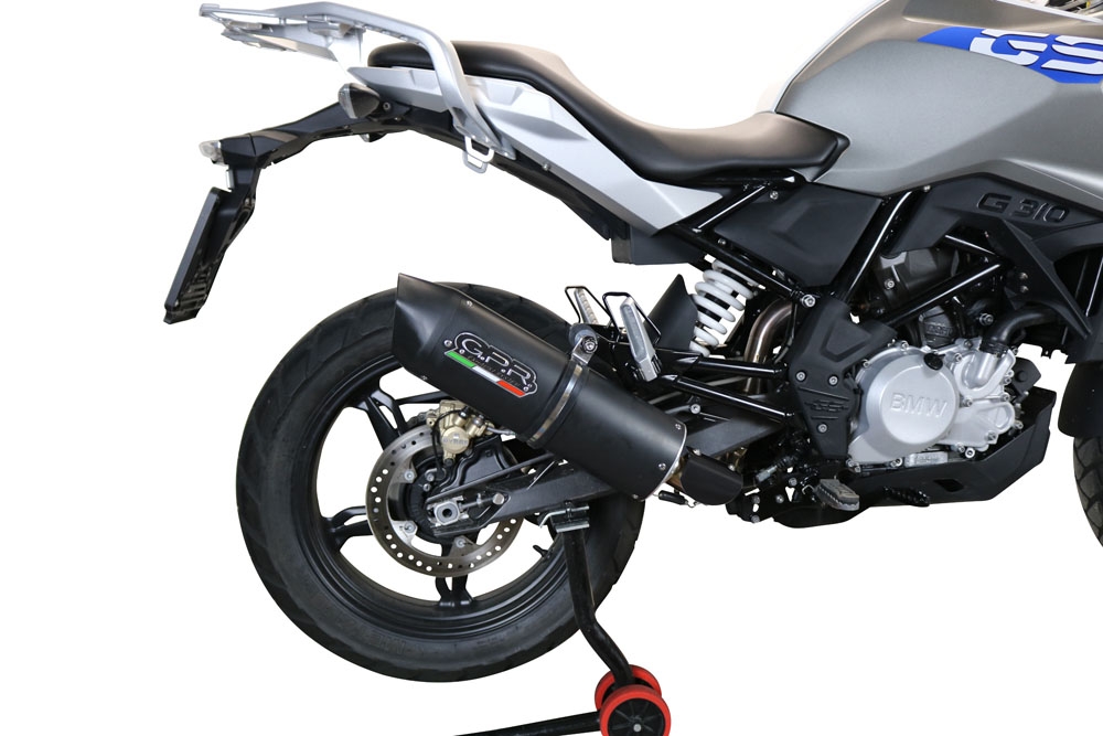 Exhaust compatible with Bmw G 310 Gs 2017-2021, Furore Evo4 Nero, Homologated legal full system exhaust, including removable db killer and catalyst