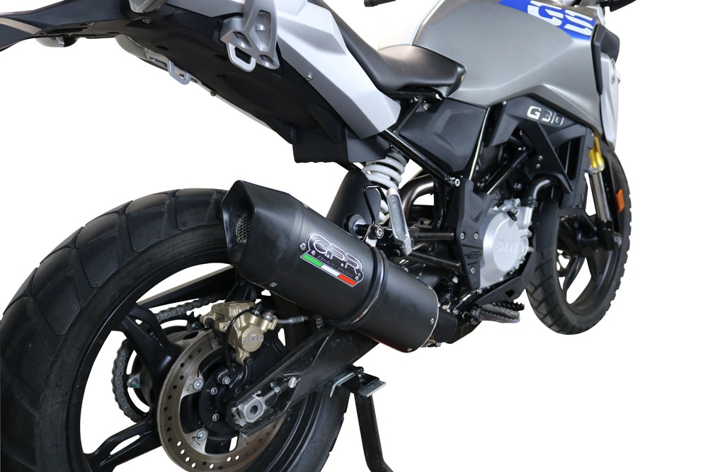 Exhaust compatible with Bmw G 310 Gs 2017-2021, Furore Evo4 Nero, Homologated legal full system exhaust, including removable db killer and catalyst