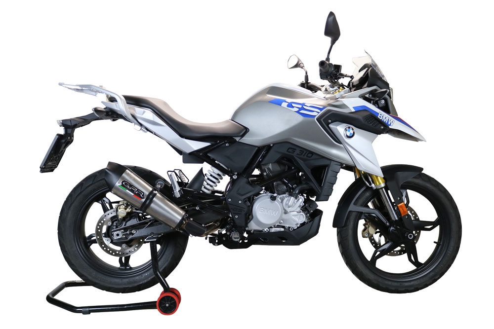 Esapament GPR compatibil cu Bmw G 310 Gs 2017 Sistem complet de evacuare legal omologat, inclusiv db killer și catalizator detașabil,New Grand Prix Evo Titanium