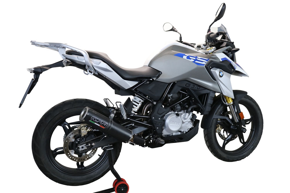 Esapament GPR compatibil cu Bmw G 310 Gs 2017 Sistem complet de evacuare legal omologat, inclusiv db killer și catalizator detașabil,M3 Black Titanium