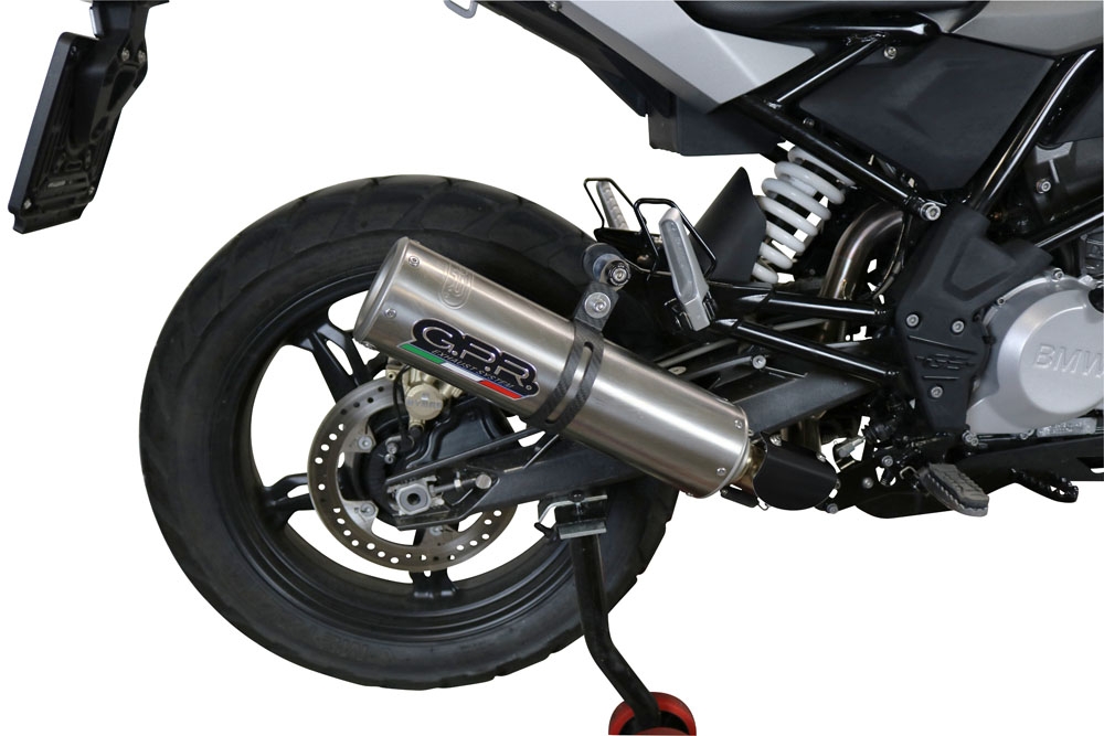 Esapament GPR compatibil cu Bmw G 310 Gs 2022 Sistem complet de evacuare legal omologat, inclusiv db killer și catalizator detașabil,M3 Inox 