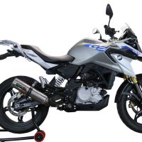 Esapament GPR compatibil cu Bmw G 310 Gs 2022 Sistem complet de evacuare legal omologat, inclusiv db killer și catalizator detașabil,M3 Titanium Natural