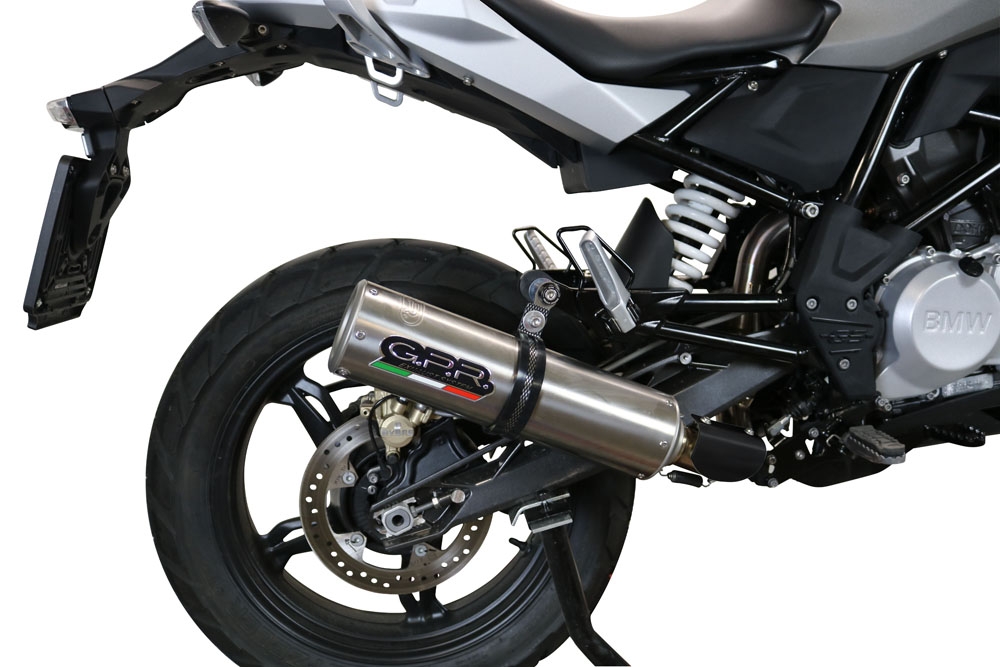 Esapament GPR compatibil cu Bmw G 310 Gs 2022 Sistem complet de evacuare legal omologat, inclusiv db killer și catalizator detașabil,M3 Titanium Natural