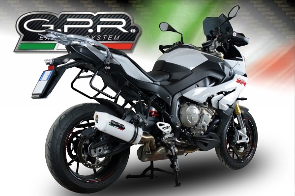 Esapament GPR compatibil cu Bmw S 1000 XR -M  2015 Evacuare slip-on omologata, inclusiv db killer detașabil și cot de legătură,Albus Ceramic