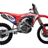 Exhaust compatible with Honda Crf 250 R 2018-2021, Pentacross Full Titanium, Racing full system exhaust, including dual silencers, removable db killers/spark arrestors