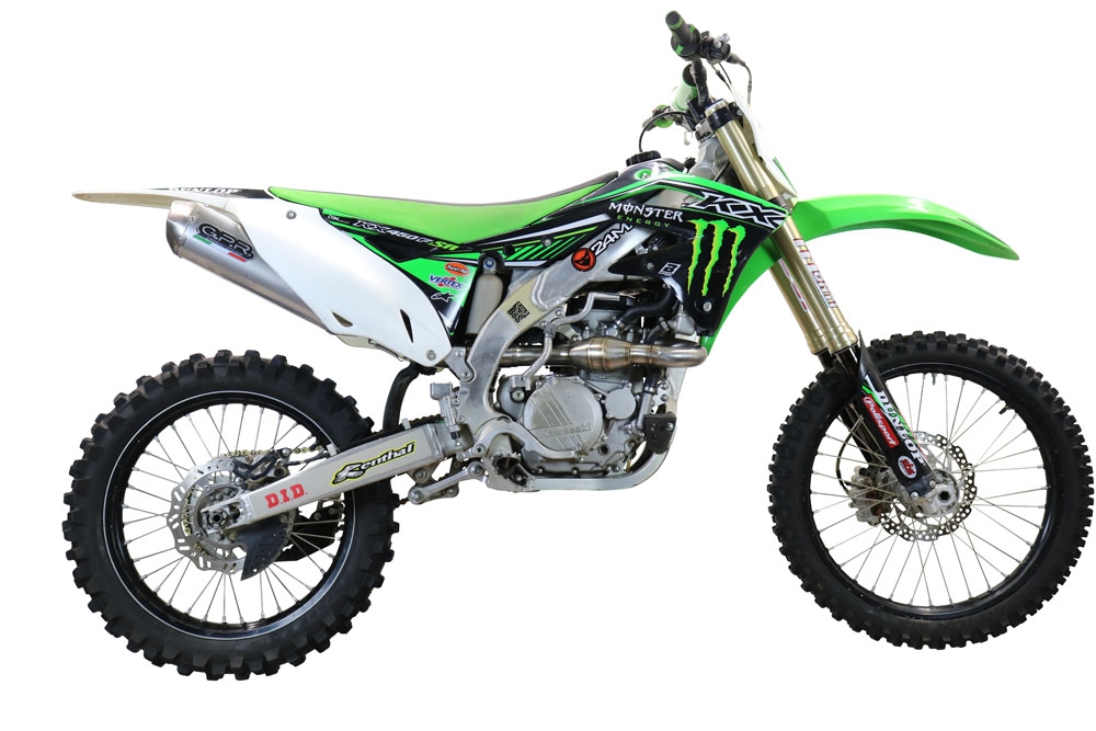 Esapament GPR compatibil cu Kawasaki Kx 450 F 2012 Sistem complet de evacuare de curse, inclusiv db killer/parascântei detașabil,Pentacross Titanium