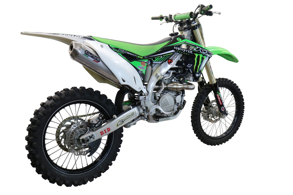 Esapament GPR compatibil cu Kawasaki Kx 450 F 2012 Sistem complet de evacuare de curse, inclusiv db killer/parascântei detașabil,Pentacross Titanium
