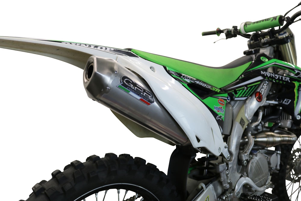 Esapament GPR compatibil cu Kawasaki Kx 450 F 2012 Sistem complet de evacuare de curse, inclusiv db killer/parascântei detașabil,Pentacross Titanium