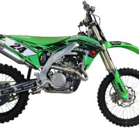 Esapament GPR compatibil cu Kawasaki Kx 450 F 2019 Sistem complet de evacuare de curse, inclusiv db killer/parascântei detașabil,Pentacross Inox