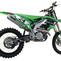 Esapament GPR compatibil cu Kawasaki Kx 450 F 2019 Sistem complet de evacuare de curse, inclusiv db killer/parascântei detașabil,Pentacross Inox