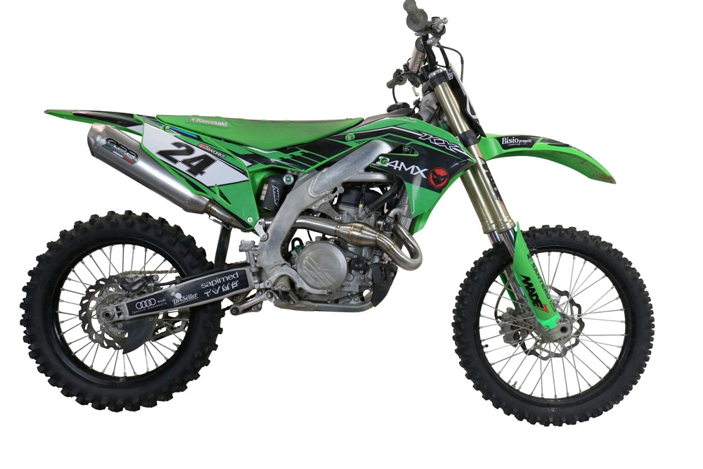 Esapament GPR compatibil cu Kawasaki Kx 450 F 2019 Sistem complet de evacuare de curse, inclusiv db killer/parascântei detașabil,Pentacross FULL Titanium