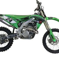 Esapament GPR compatibil cu Kawasaki Kx 450 F 2019 Sistem complet de evacuare de curse, inclusiv db killer/parascântei detașabil,Pentacross FULL Titanium
