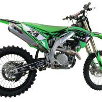 Esapament GPR compatibil cu Kawasaki Kx 450 F 2019 Sistem complet de evacuare de curse, inclusiv db killer/parascântei detașabil,Pentacross FULL Titanium