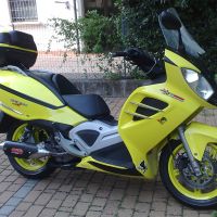 Exhaust compatible with Malaguti Spidermax 500 RS 2008-2011, Power Bomb, Homologated legal slip-on exhaust including removable db killer and link pipe