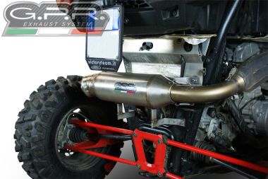 Exhaust compatible with Polaris Rzr XP 1000 2014-2023, Power Bomb, Homologated legal slip-on exhaust including removable db killer and link pipe