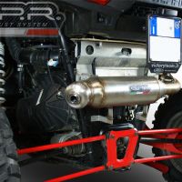 Exhaust compatible with Polaris Rzr XP 1000 2014-2023, Power Bomb, Homologated legal slip-on exhaust including removable db killer and link pipe