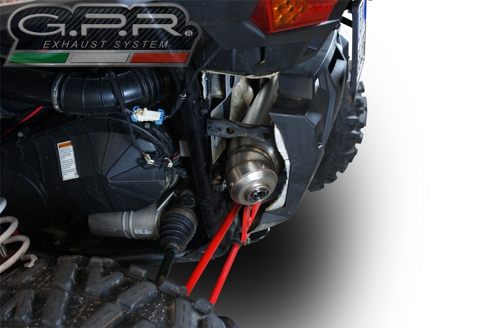 Exhaust compatible with Polaris Rzr XP 1000 2014-2023, Power Bomb, Homologated legal slip-on exhaust including removable db killer and link pipe