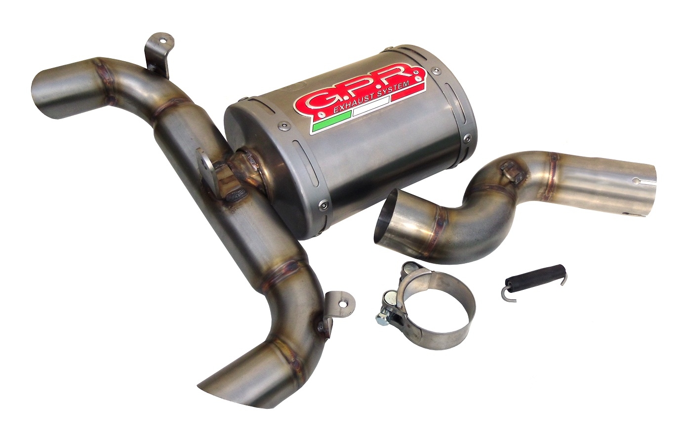 Esapament GPR compatibil cu Suzuki Gsr 600 2006 Evacuare slip-on omologata, inclusiv db killer detașabil și cot de legătură,Titanium Oval 