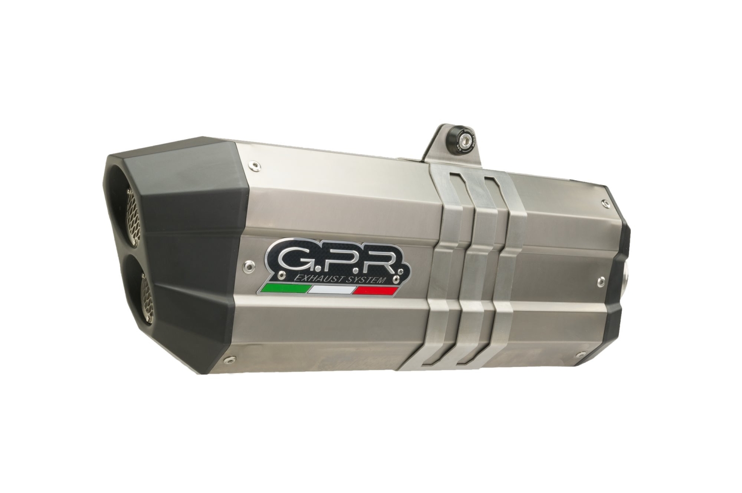 Esapament GPR compatibil cu Bmw R 1250 Gs -Adventure 2021 Evacuare slip-on omologata, inclusiv db killer detașabil și cot de legătură,Hyper Sonic Titanium