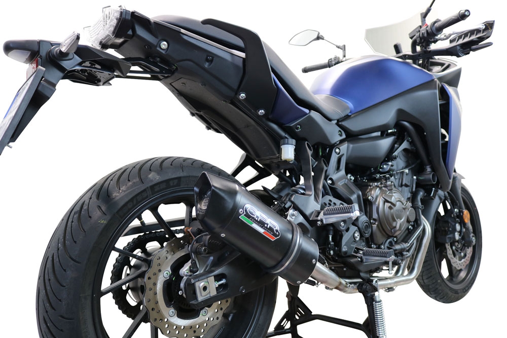 Exhaust compatible with Yamaha Mt-07 2014-2016, Furore Nero, Homologated legal full system exhaust, including removable db killer
